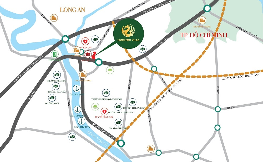 vị trí long phú villa